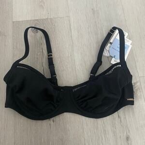 NWT Fantasie Black Full Cup Bikini Top 36DD *Top Only*